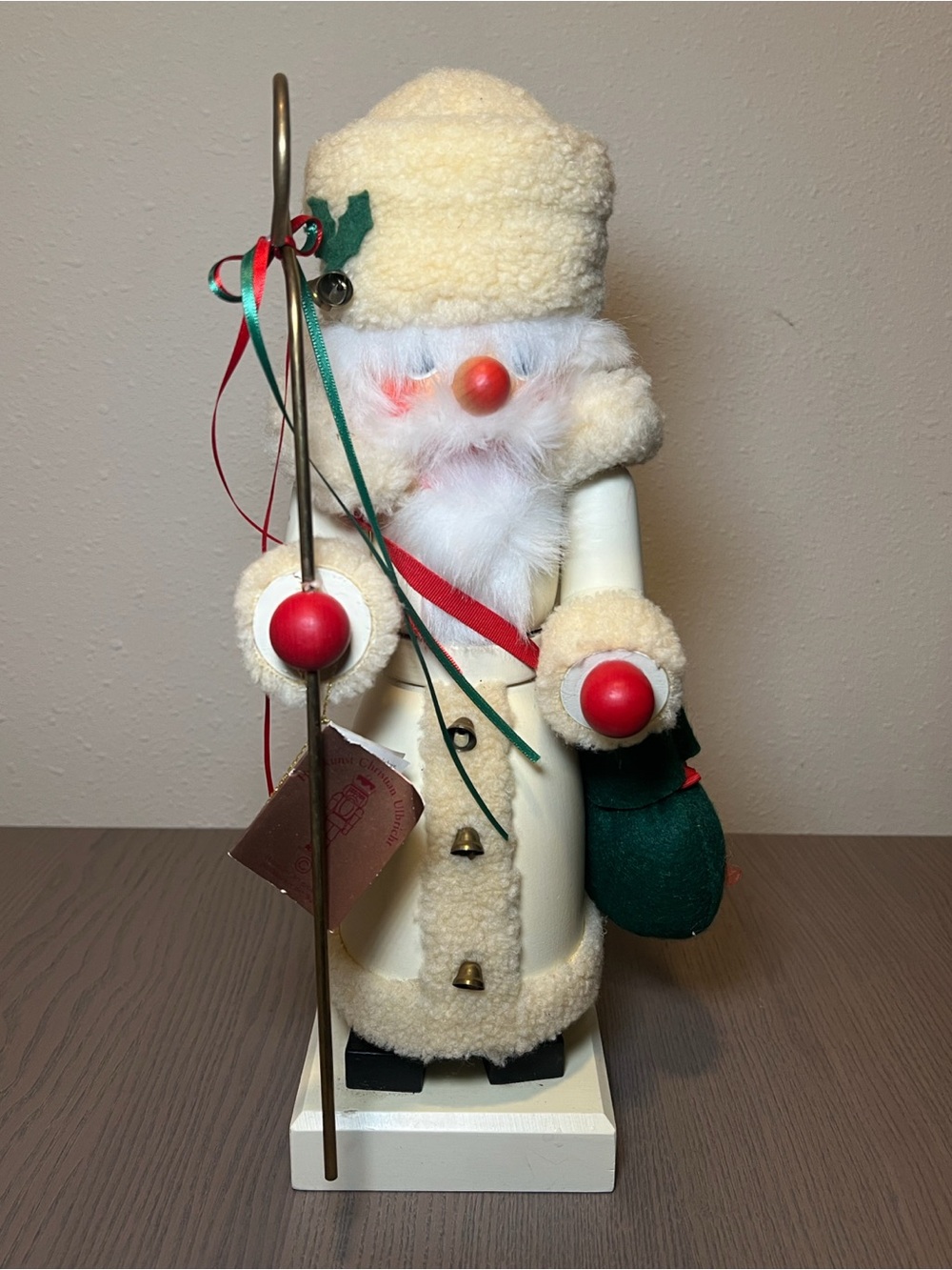 VINTAGE GERMAN NUTCRACKER ULBRICHT WHITE RUSSIAN SANTA 15” OLD STOCK